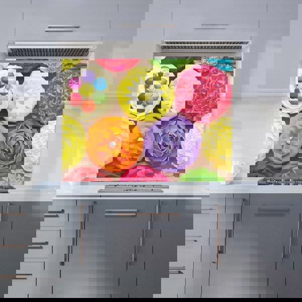 Warren Reed - Designer Bright Colourful Cupcakes Kitchen Splashback