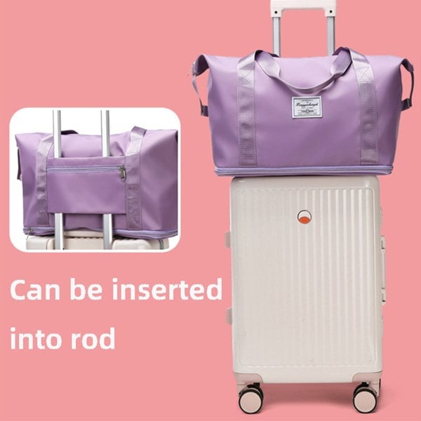 Anymom Mommy Baby Changing Bag Pink Waterproof Handbag Expandable Size With Zipper