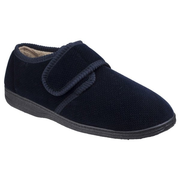 Fleet & Foster Mens Sam Touch Fastening Slippers - Navy