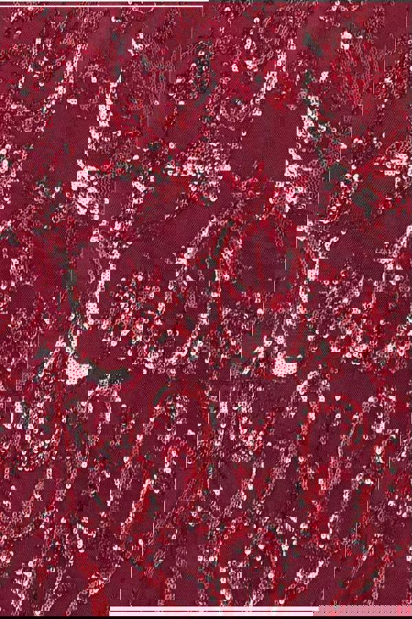 Iridescent Sequin Maxi With Front Split - Burgundy DR3986