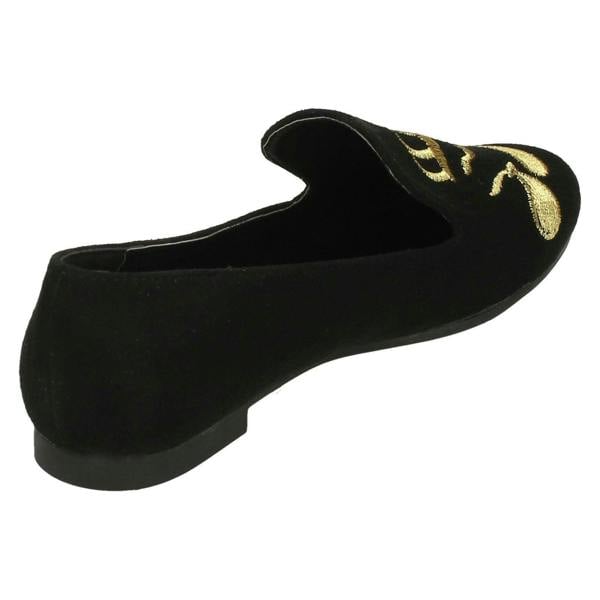 Spot On Ladies Spot On Flat Slipper Cut Ballerinas