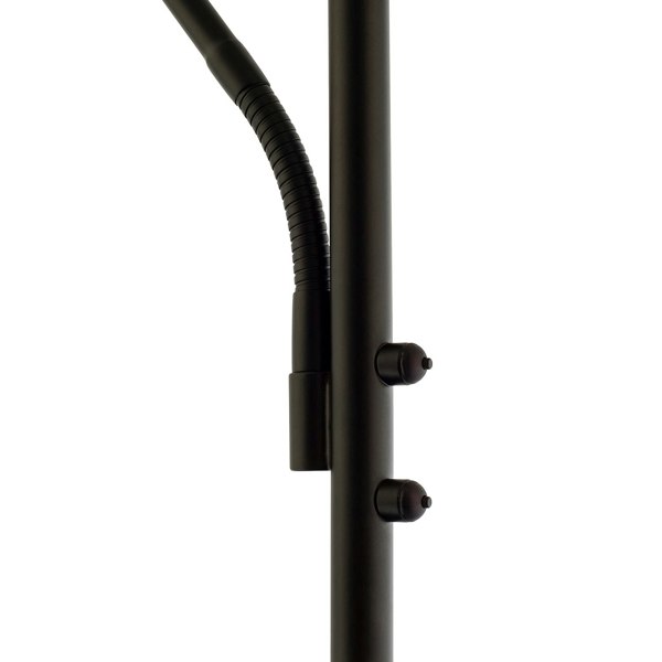 Modern LED Mother and Child Floor Lamp in Matte Black with Memory Dimmer Buttons Image 4