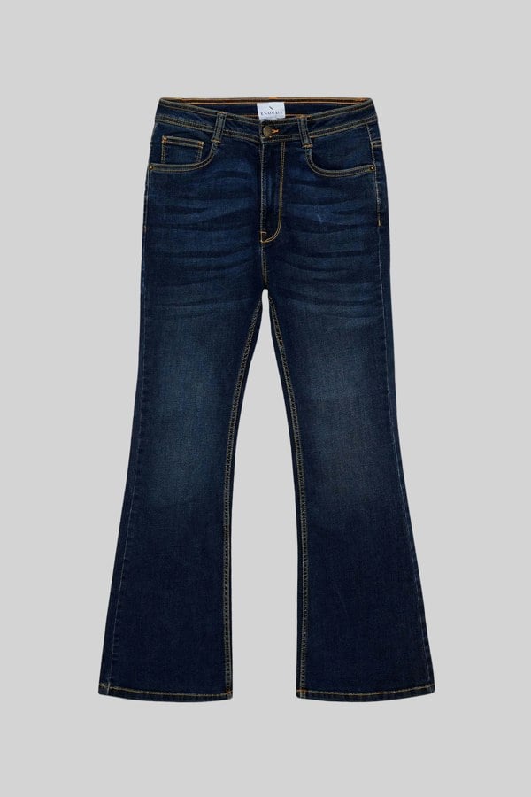 ENORSIA Mid Waist Flare Jeans