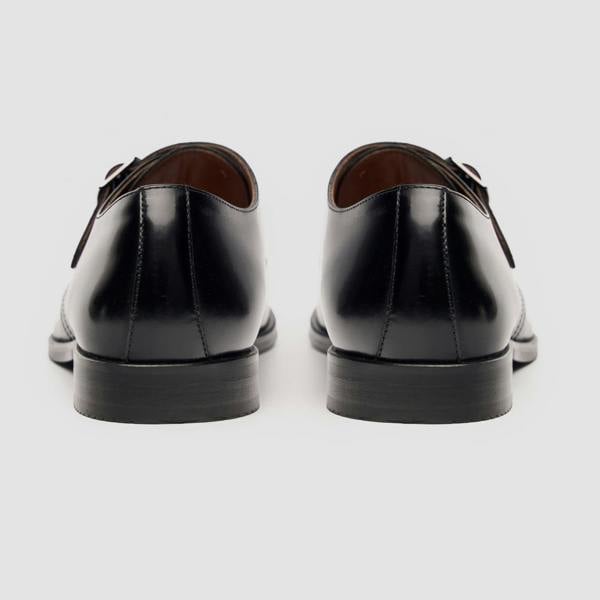 House Of Cavani Romero - Men's Black Single Monk Strap Polished Shoes