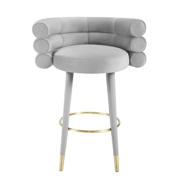 Furniture Edit Betty Grey Velvet Barstool