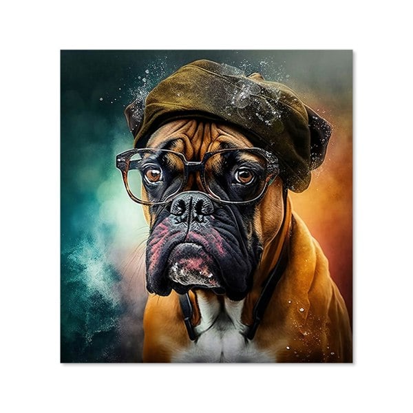 Warren Reed - Designer Boxer Dog Splashart Kitchen Splashback