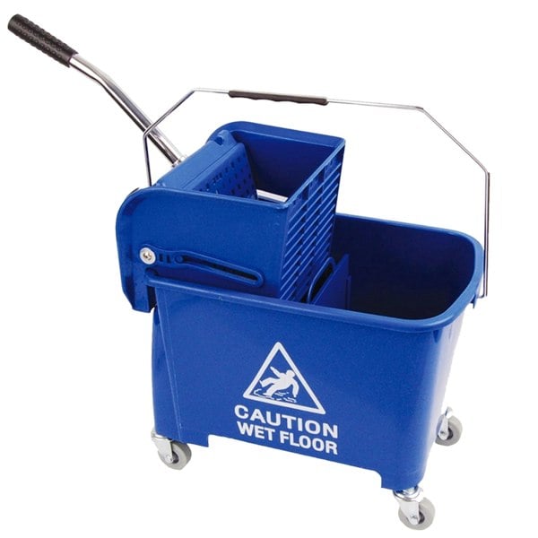 Kentucky Mop Dual-Bucket & Wringer System With Durable Wheels & Carrying Handle