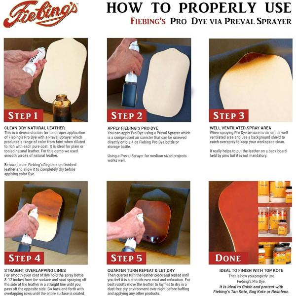 Fiebing's Pro Dye - Professional Oil-Based Leather Colour Dyes 4oz