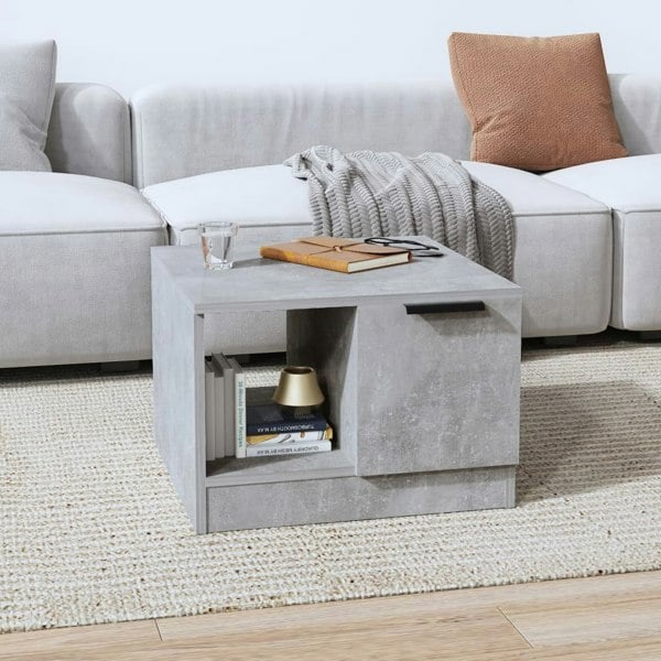 Berkfield Coffee Table Concrete Grey 50x50x36 cm Engineered Wood