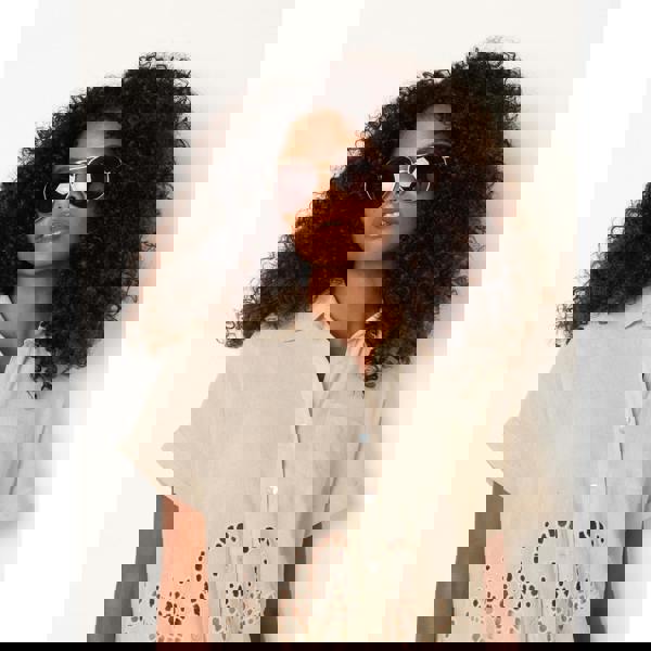 Blue Vanilla Gold Frame Aviators With Polarised Lense