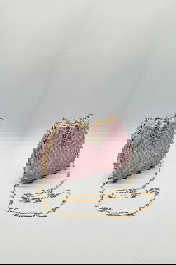 SVNX Pink Shimmer Clutch Bag