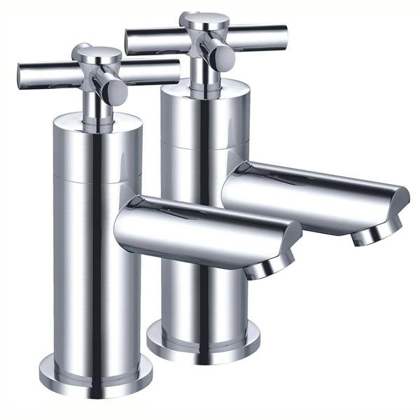 Flode Isak | Bath Pillar Taps | Chrome