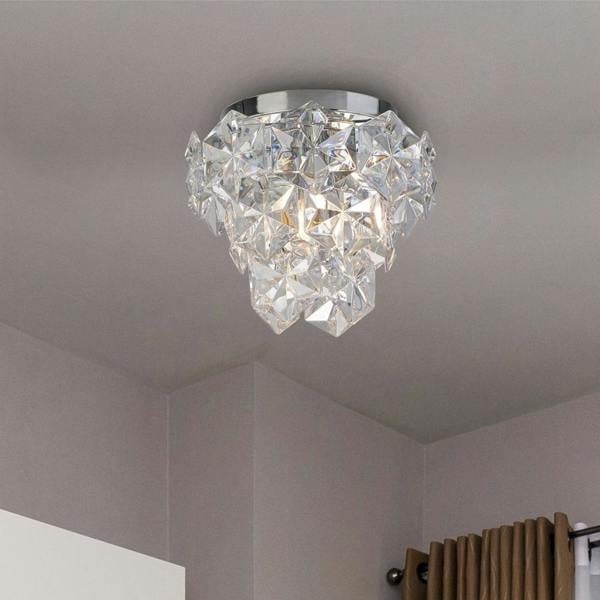 Pagazzi Lighting Rhia 3 Light Clear Flush Ceiling Light