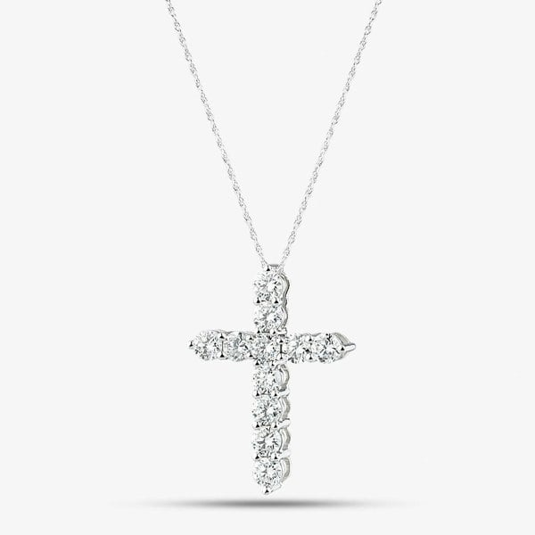 T. H. Baker 9ct White Gold 1.00ct Lab Grown Diamond Cross Necklace LGP40662-100 (WG)