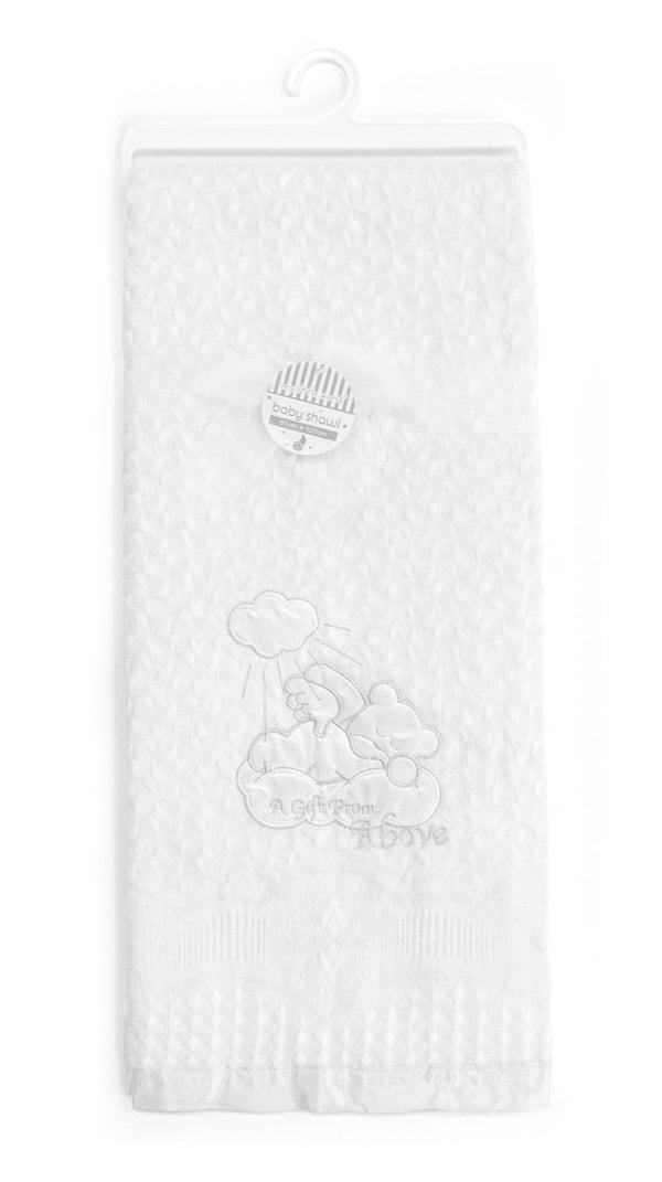 My Little World Teddy Gift From Above Baby Shawl - 91cm x 127cm