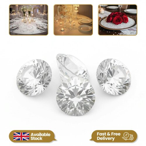 Shatchi 4.5mm Acrylic Confetti Diamonds Table Scatter Pack for Weddings, Parties and Seasonal Displays - 1PK