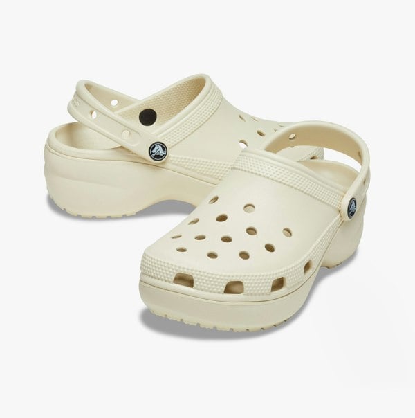 Crocs 206750-2Y2 CLASSIC PLATFORM CLOG Womens Clogs Bone