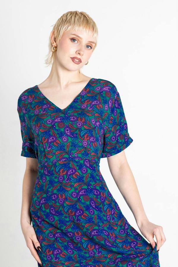 ENORSIA Paisley Tiered Maxi Dress