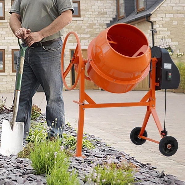 Electric Portable Cement Concrete Mixer with Wheels Living and Home