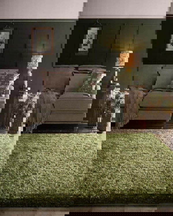 Chicago Olive Green Shaggy Rug | Luxurious Comfort |The Rugs