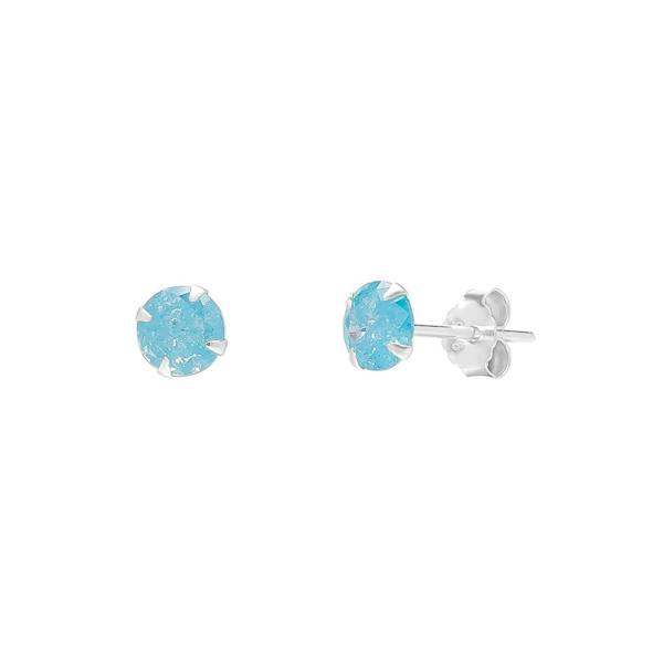 Spero London Sterling Silver Glittering Blue Stud Earring