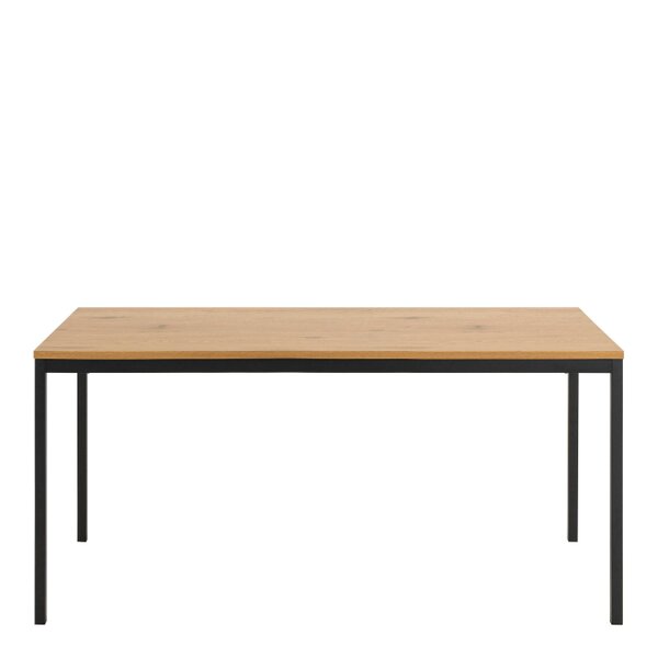 Wyld Haus El Paso 6 Seater Black Dining Table Wild Oak Veener Top