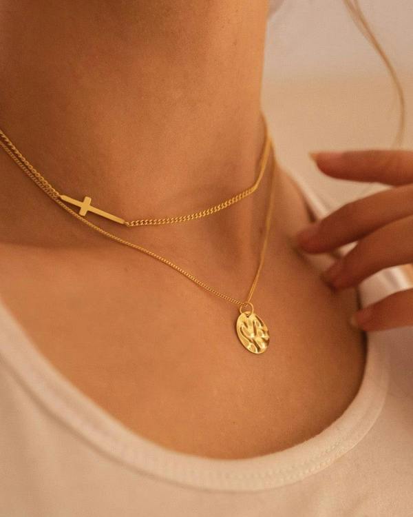 Dainty 14K Gold Cross Choker Necklace - Necklaces - Elk & Bloom