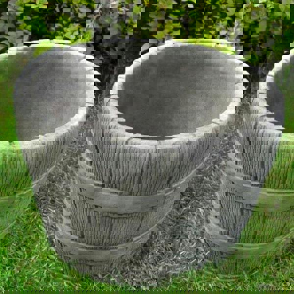 Small Half Barrel Stone Garden Planter