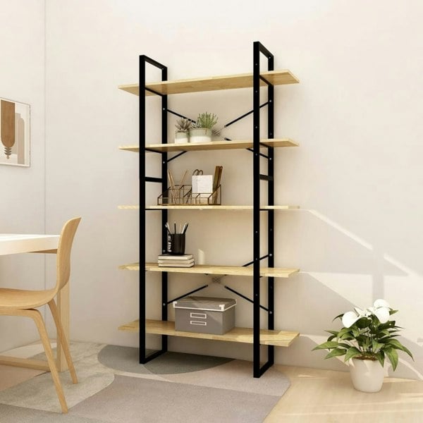 Berkfield 5-Tier Book Cabinet 100x30x175 cm Pinewood