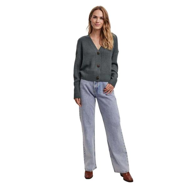 Vero Moda Womens/Ladies Ribbed Cuffed Relaxed Fit Cardigan - Balsam Green - 