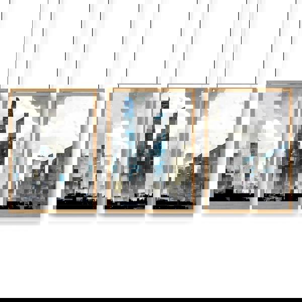 Modern Wall Art For Living Room Uk | Set of 3 Urban Skyscrapers Wall art Prints