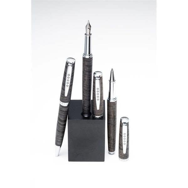 Tom Hessin Edinburgh Collection Stockbridge Stone Fountain Pen With Chrome Trim & Stainless Steel Extra Fine Nib