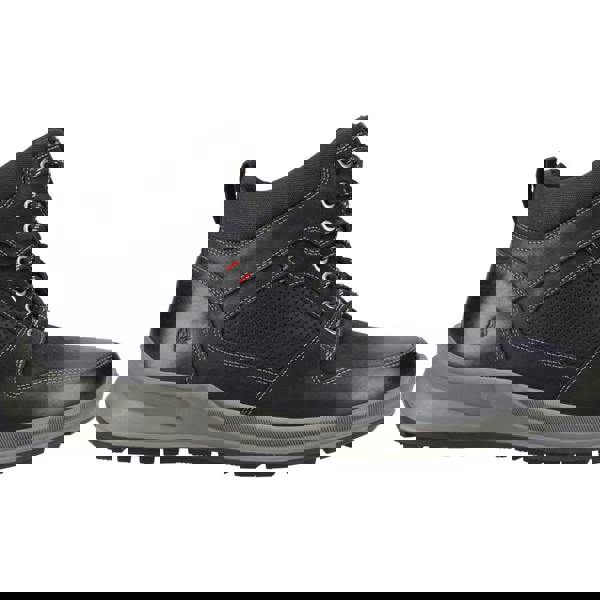 Hush Puppies Arnie Ankle Lace Up Leather Boots, black leather ankle boots with lace-up closure, cushioned collar, durable outsole, and stylish design.