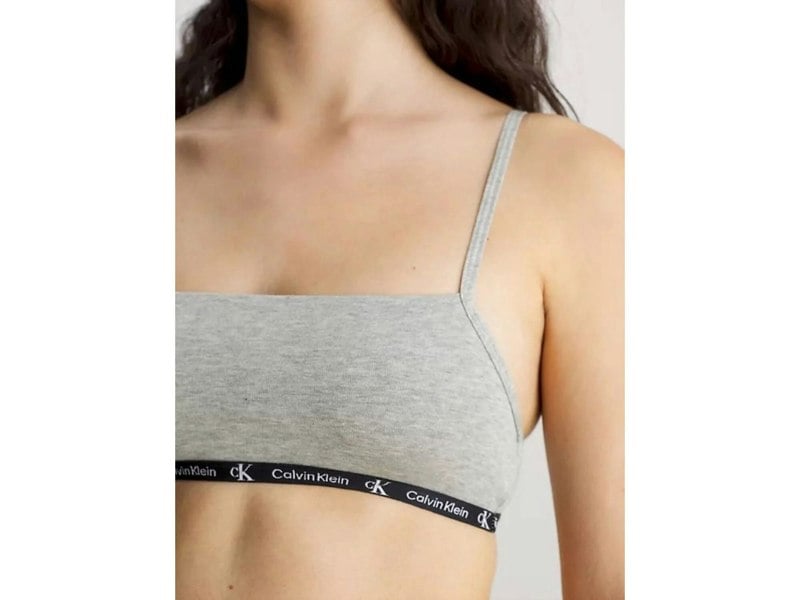 Calvin Klein 1996 COTTON 2 Pack Unlined Bralette Womens Black/Grey Heather