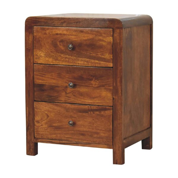 Wyld Haus Thai 3 Drawer Bedside Table Mango Wood