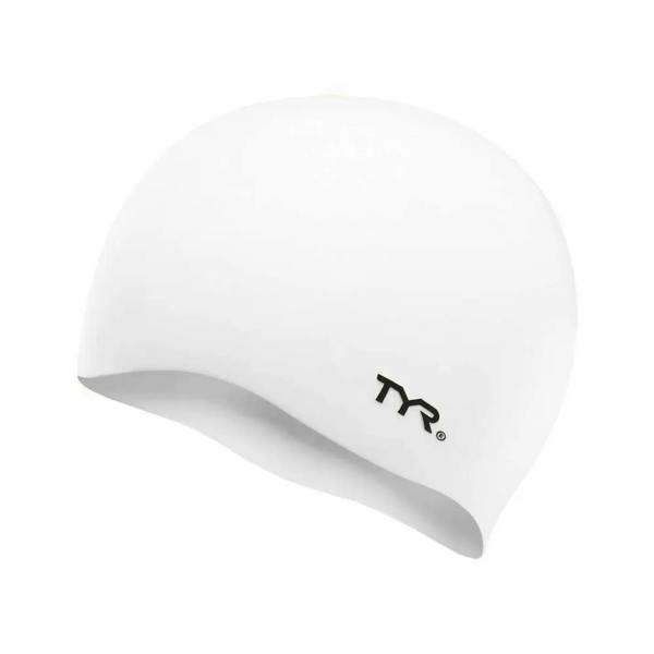 Tyr wrinkle free silicone swim cap with white logo