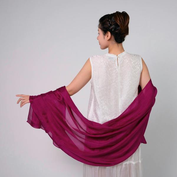 Plum Magenta Silk Scarf – Hand-Dyed Mulberry Silk, Evening & Eid Wrap