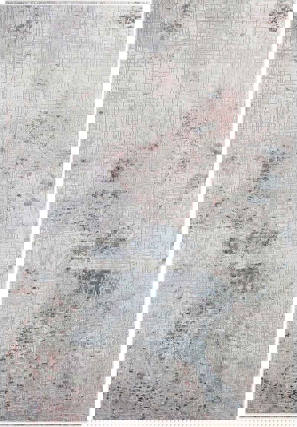 Short-Pile Design Blue Rug – Modern Abstract