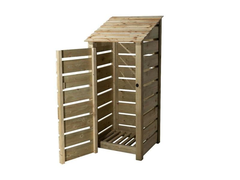 Arbor Garden Solutions Slatted Wooden Log Store With Door W-79cm, H-126cm or 180cm, D-88cm