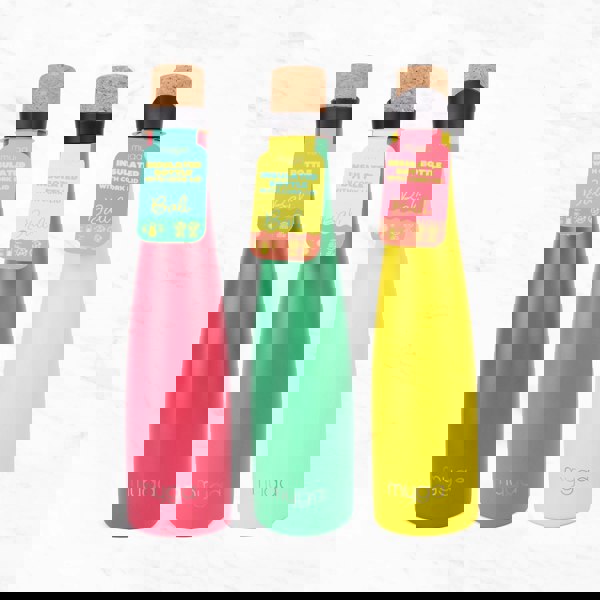 Myga Bali Insulated Water Bottles – Available in Yellow, Green, and Pink for Tropical Elegance