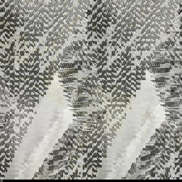 Enhanced Living Grey Geometric Leaf Pattern Room Darkening Thermal Energy Saving Pair of Curtains with Eyelet Header For Living Room & Bedrooms