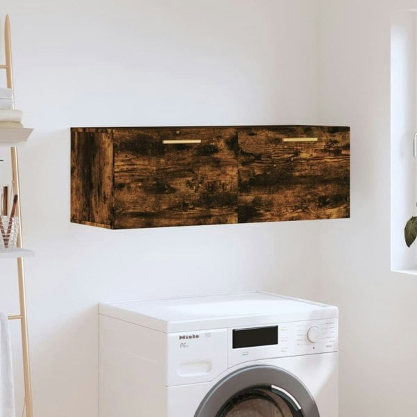 Berkfield Wall Cabinet Smoked Oak 100x36.5x35 cm Engineered Wood