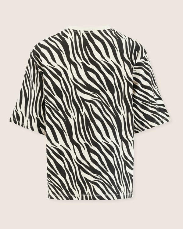 Elsie Multicolour Zebra Streak Print Oversized T-Shirt - image 5
