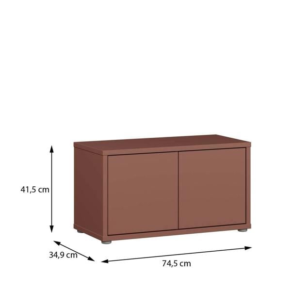 Furniture To Go Alice Springs Bench with 2 Doors Push-to-Open in Terracotta