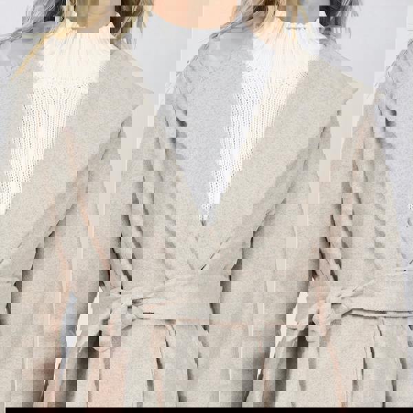 Brave Soul Beige Longline Hooded Coat with Belt - Beige Image 4