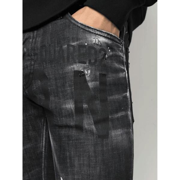 Dsquared Cool Guy Icon Printed Jeans   in  Black