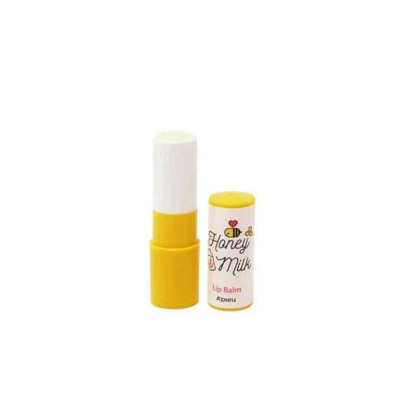 A'PIEU Honey & Milk Lip Balm stick – Nourishing Honey extract and Milk proteins infused Korean lip care available at Atelier De Glow UK.