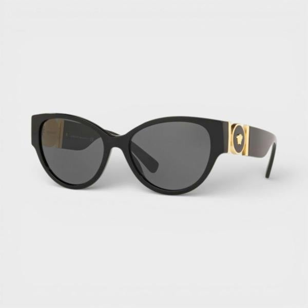 Versace Medusa Aviator Sunglasses Black Gold