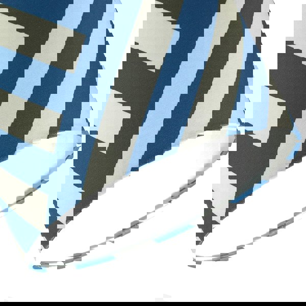 Midnight Blue and White Coastal Feel Lamp Shade with Diagonal Lines Image 4