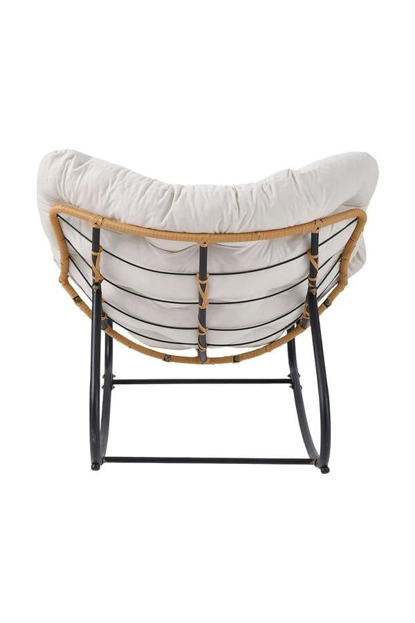 Living and Home Fleece Fabri Modern Rocking Chair with Cushion